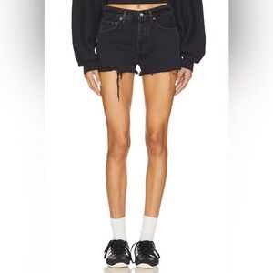 AGOLDE Parker Vintage Cut Off Denim Short in Black Theme Womens size 29